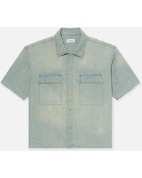 FRAME - Short Sleeve Relaxed Denim Shirt - Lyst