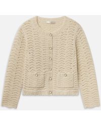FRAME - The Chevron Knit Cardi - Lyst