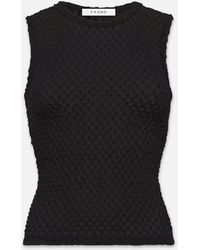 FRAME - Sleeveless Mesh Lace Top - Lyst