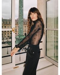 FRAME - Ritz Mesh Bodysuit - Lyst