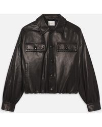 FRAME - The Leather Bubble Jacket - Lyst