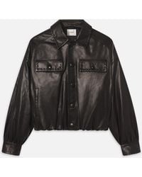 FRAME - The Leather Bubble Jacket - Lyst