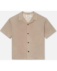 FRAME - Short Sleeve Suede Shirt - Lyst