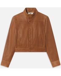 FRAME - The Leather Trucker Jacket - Lyst