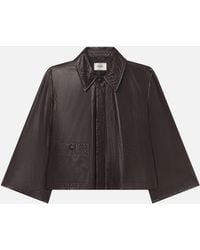 FRAME - The Paper Leather Swing Jacket - Lyst