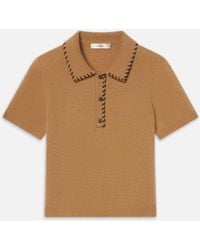 FRAME - The Leather Stitch Polo - Lyst