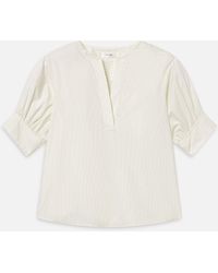 FRAME - The V-neck Popover Top - Lyst