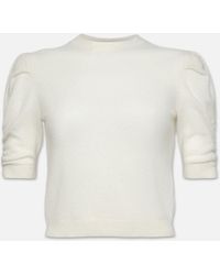 FRAME - Ruched Sleeve Cashmere Sweater - Lyst