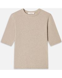FRAME - The Heather Rib Crew Tee - Lyst