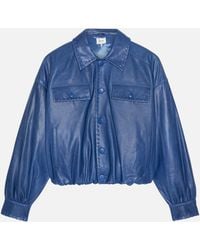 FRAME - The Leather Bubble Jacket - Lyst