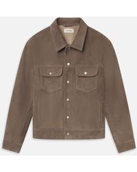 FRAME - Suede Trucker Jacket - Lyst