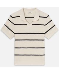 FRAME - Striped Polo Sweater - Lyst