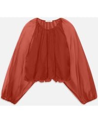 FRAME - The Sheer Balloon Blouse - Lyst