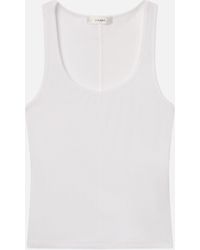 FRAME - Rib Scoop Neck Tank - Lyst