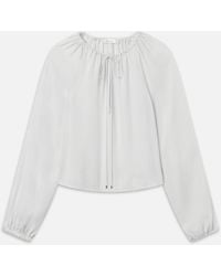FRAME - The Silk Balloon Blouse - Lyst