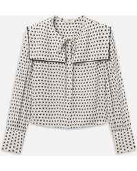 FRAME - The Polka Dot Fleet Blouse - Lyst