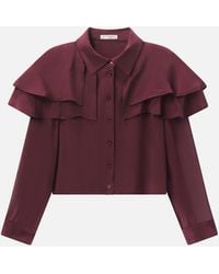 FRAME - The Silk Cape Blouse - Lyst