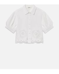 FRAME - The Eyelet Billow Sleeve Shirt - Lyst