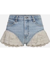 FRAME - The Crochet Ruffle Short - Lyst