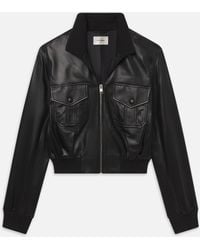 FRAME - The Leather Ace Jacket - Lyst