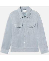 FRAME - Suede Trucker Jacket - Lyst