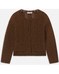 FRAME - The Chevron Knit Cardi - Lyst
