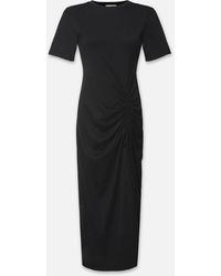 FRAME - Ruched Front Tie Dress - Lyst