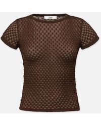 FRAME - Mesh Lace Baby Tee - Lyst
