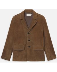 FRAME - Suede Blazer - Lyst