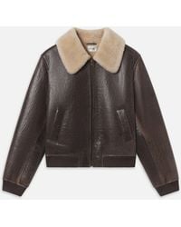 FRAME - The Shrunken Shearling Bomber - Lyst