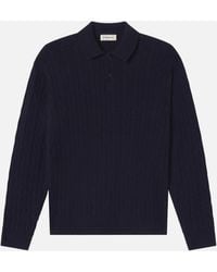 FRAME - Cable Polo Sweater - Lyst
