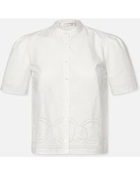 FRAME - Embroidered Short Sleeve Shirt - Lyst