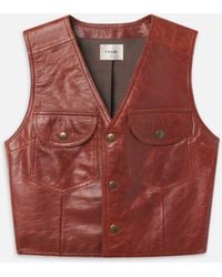 FRAME - The Leather Utility Vest - Lyst