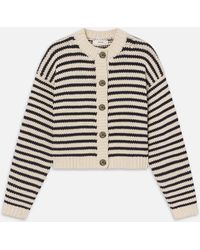 FRAME - The Striped Chunky Femme Cardi - Lyst