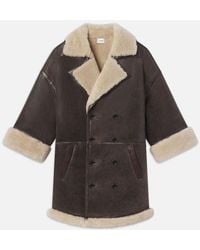 FRAME - Shearling Cocoon Coat - Lyst