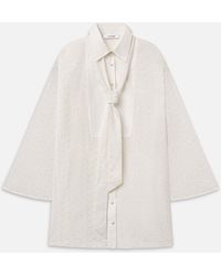 FRAME - The Eyelet Tuxedo Dress - Lyst