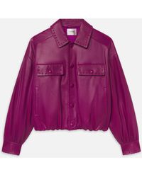 FRAME - The Leather Bubble Jacket - Lyst