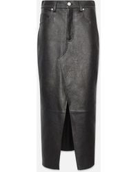 FRAME - The Leather Midaxi Skirt - Lyst