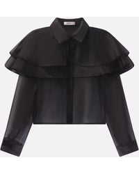 FRAME - The Organza Cape L/s Top - Lyst