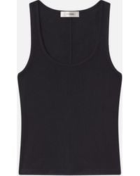 FRAME - Rib Scoop Neck Tank - Lyst