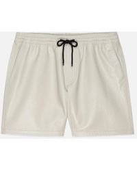 FRAME - Leather Volley Short - Lyst