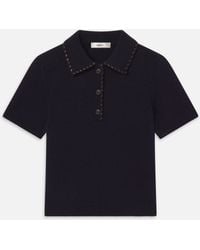 FRAME - The Leather Stitch Polo - Lyst
