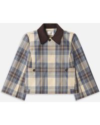 FRAME - The Cropped Plaid Mac Coat - Lyst