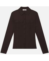 FRAME - Jersey Button Up Shirt - Lyst