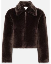FRAME - Faux Fur Zip Up Jacket - Lyst