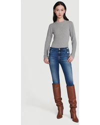 FRAME Le High Skinny Side Button - Blue