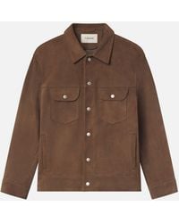FRAME - Suede Trucker Jacket - Lyst
