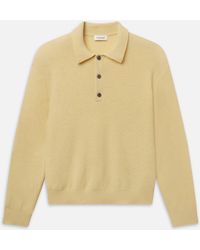 FRAME - Boiled Wool Polo Sweater - Lyst