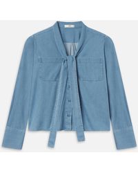 FRAME - The Denim Modern Tie Blouse - Lyst