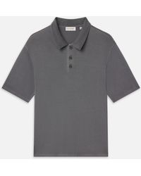 FRAME - Washed Light Pique Polo - Lyst